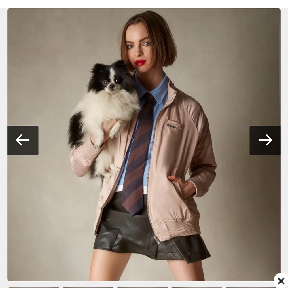 ICONIC Members Only pink women’s satin Bomber Jacket in pale pink 80s y2k
